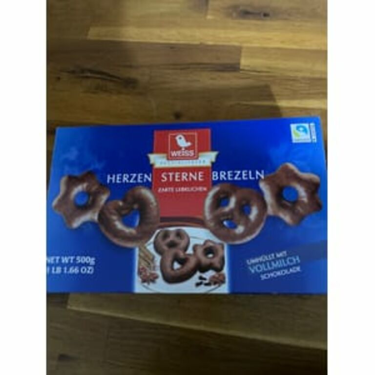 Weiss Lebkuchen Herzen Sterne Brezeln Vollmilch