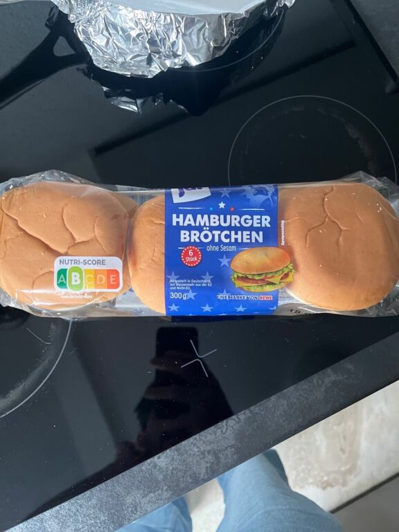 ja! HAMBURGER BRÖTCHEN ohne Sesam 6 Stück 300 g