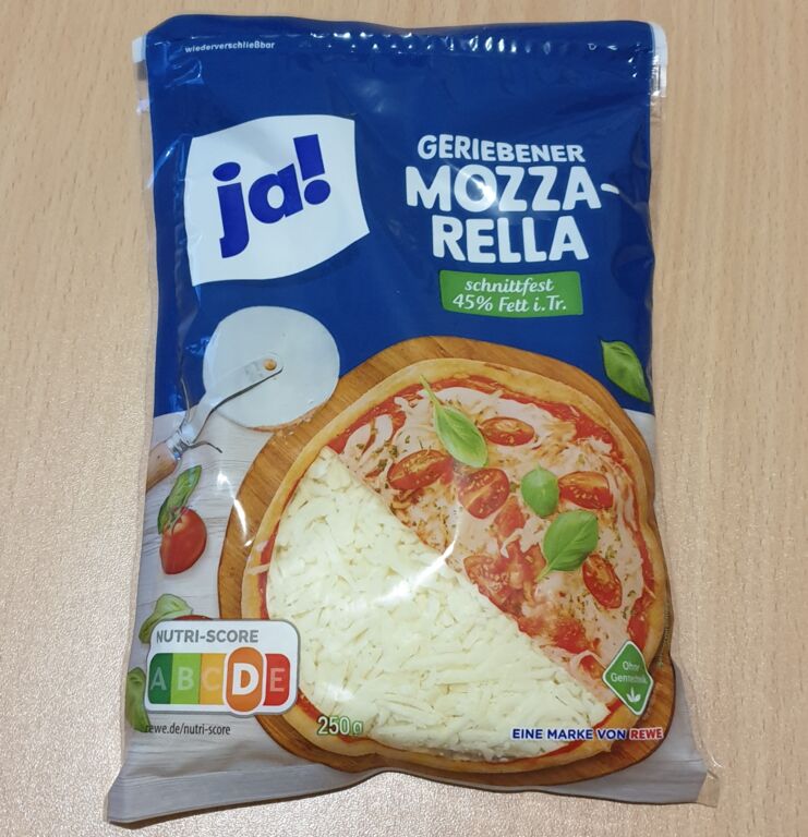 ja! Geriebener Mozzarella 250 g
