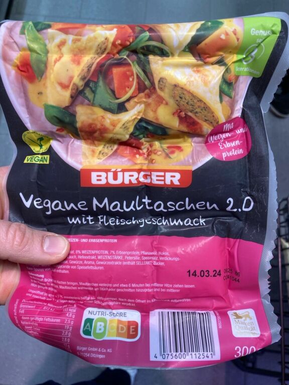 BÜRGER Vegane Maultaschen 2.0 mit Fleischgeschmack 300 g