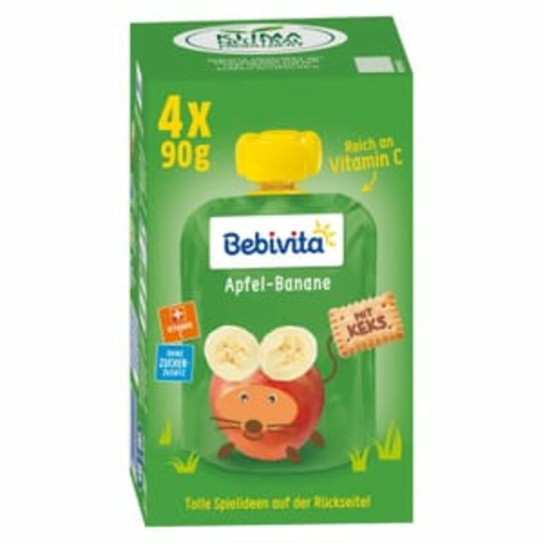 Bebivita Apfel-Banane mit Keks 4 x 90g