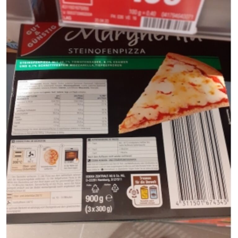 Edeka Gut & Günstig Margherita Steinofenpizza