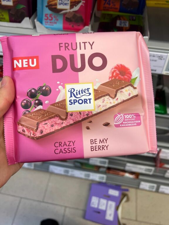 Ritter SPORT FRUITY DUO CRAZY CASSIS & BE MY BERRY 218 g