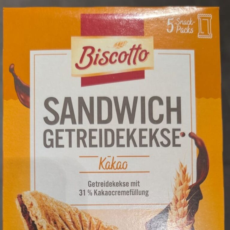 Biscotto Sandwich-Getreidekekse Kakao 253 g