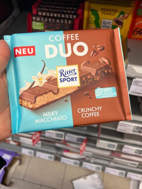 Ritter SPORT NEU COFFEE DUO MILKY MACCHIATO CRUNCHY COFFEE 218 g