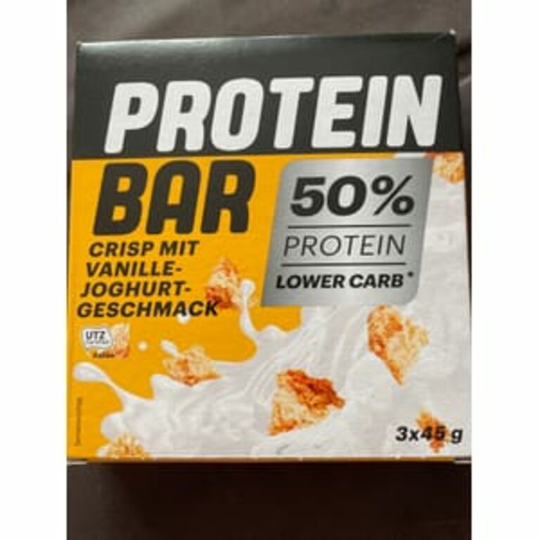 Lidl Protein Bar Riegel Crisp mit Vanille Joghurt Geschmack 50% Protein