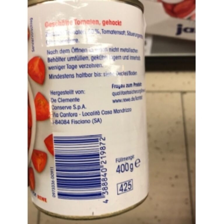 Rewe ja! geschälte Tomaten, gehackt