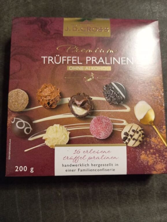 J. D. Gross Trüffel-Pralinen ohne Alkohol 200 g