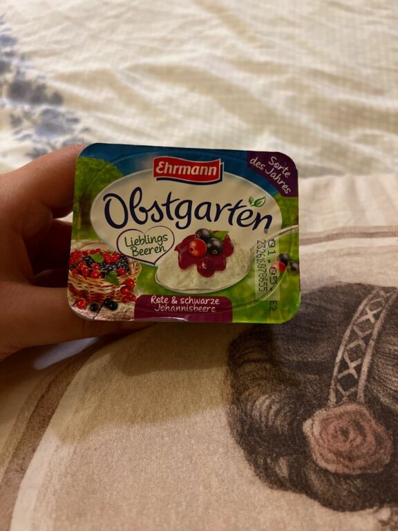 Ehrmann Obstgarten Lieblings Beeren Sorte des Jahres Rote & schwarze Johannisbeere 120 g