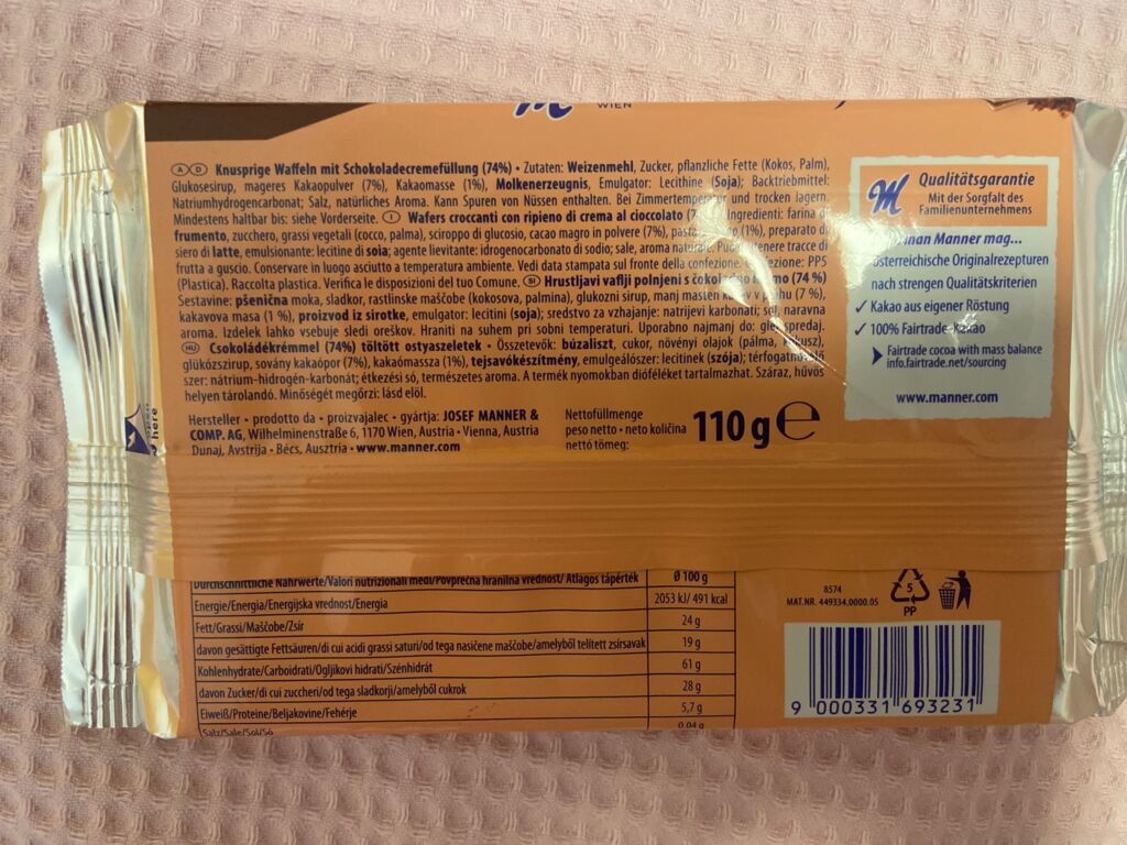 manner Schokolade Knuspino 110 g